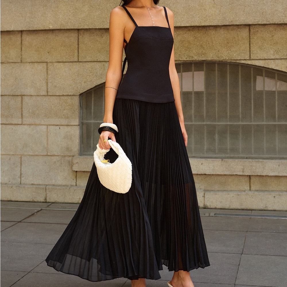 Commense Black Backless Dress